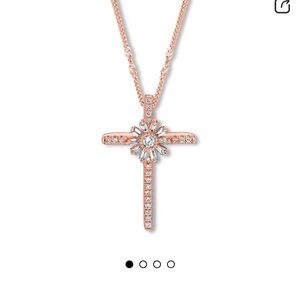 Emmy London Diamond Cross Necklace 1/5 ct tw 10K Rose Gold